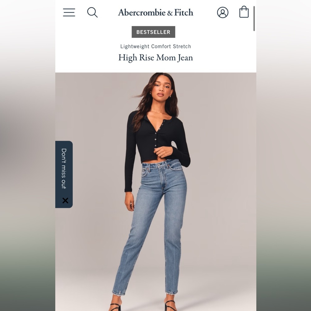 Abercrombie & Fitch Curve Love ‘80s Mom High Rise | 26 | 2R